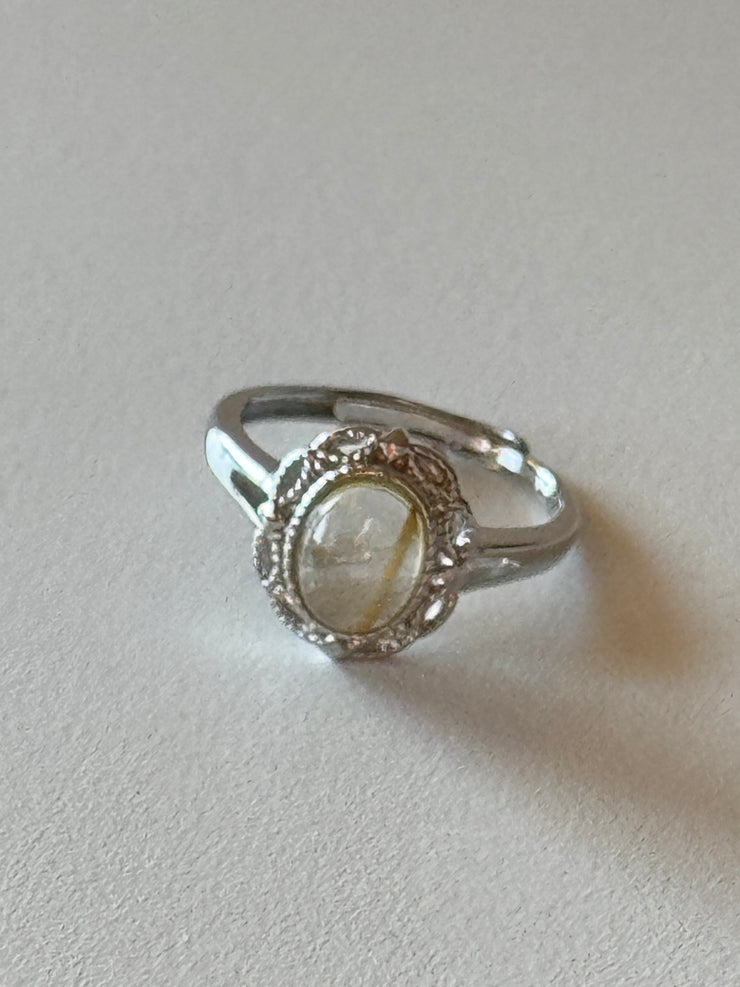 Ring Adjustable Gold Rutile