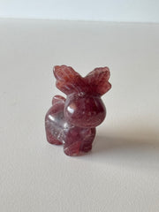 Carving Deer Strawberry Quartz