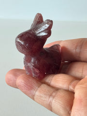 Carving Deer Strawberry Quartz