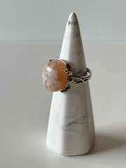 Ring Adjustable Flower Agate