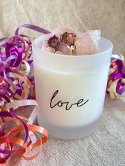 Crystal Infused Candle “Love”